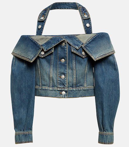 Giacca di jeans cropped - Alexander McQueen - Modalova