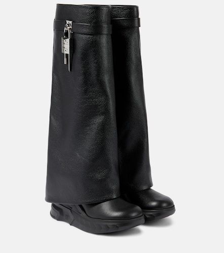Shark Lock Biker leather knee-high boots - Givenchy - Modalova