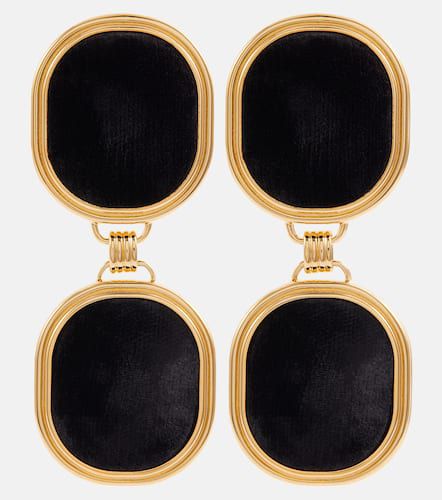 Twin Square velvet drop earrings - Saint Laurent - Modalova