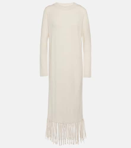 Fringed wool and cashmere midi dress - Jardin des Orangers - Modalova