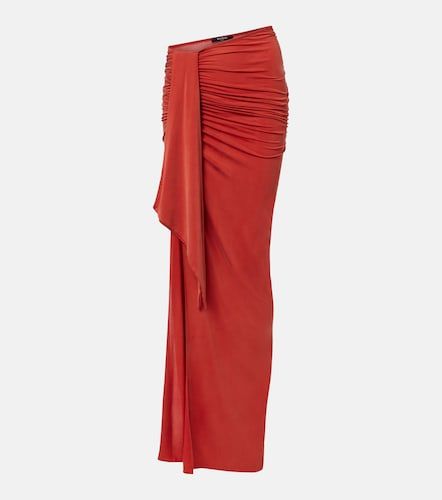 Falda larga de jersey drapeada - Balmain - Modalova