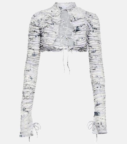 Tie-front printed cropped cardigan - Roberta Einer - Modalova