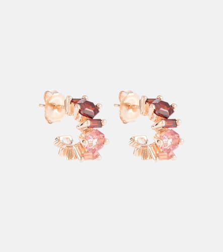 Kt rose gold earrings with garnet and topaz - Suzanne Kalan - Modalova