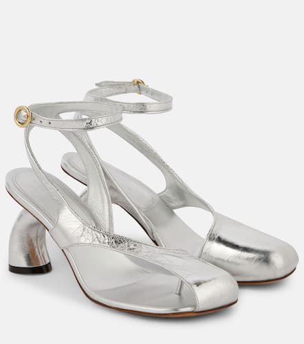 Metallic leather sandals - Dries Van Noten - Modalova