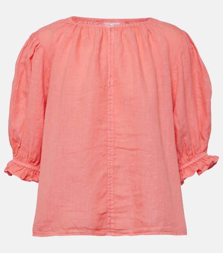 Camisa de lino con mangas abullonadas - Velvet - Modalova