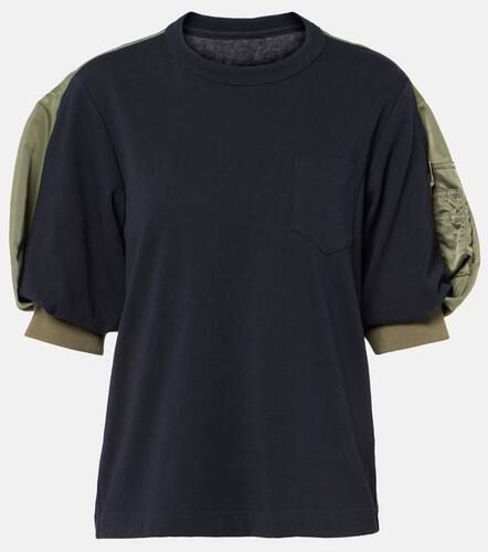 T-shirt in jersey di cotone con twill - Sacai - Modalova