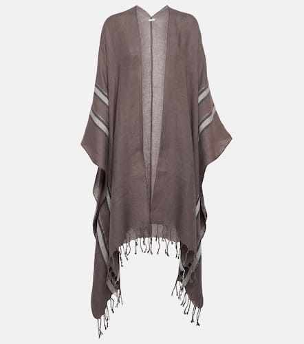 Striped linen cape - Brunello Cucinelli - Modalova