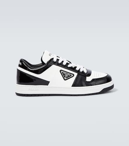 Downtown leather low-top sneakers - Prada - Modalova