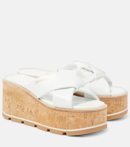 Engracia leather wedge sandals - Ferragamo - Modalova