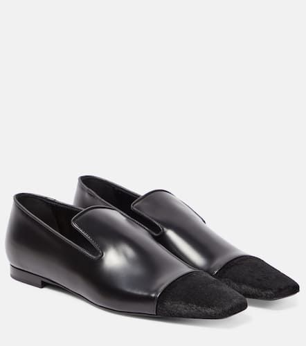 Leather and calf hair loafers - Toteme - Modalova