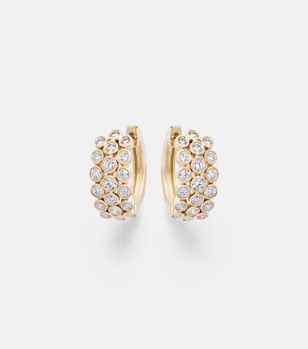 Row 18kt hoop earrings with diamonds - Anita Ko - Modalova