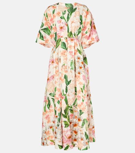 Gesto floral linen maxi dress - Agua by Agua Bendita - Modalova