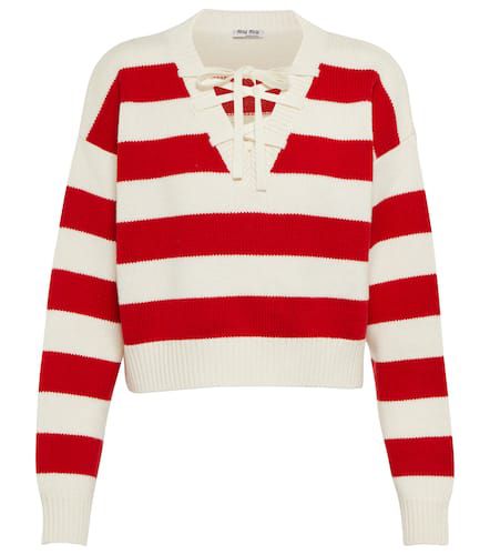 Miu Miu Striped cashmere sweater - Miu Miu - Modalova