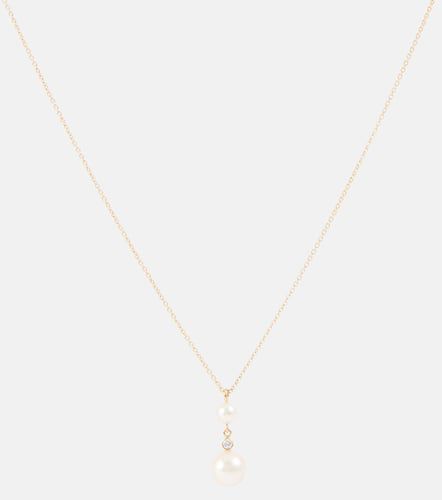 RÃªve Simple 14kt necklace with diamonds and pearls - Sophie Bille Brahe - Modalova