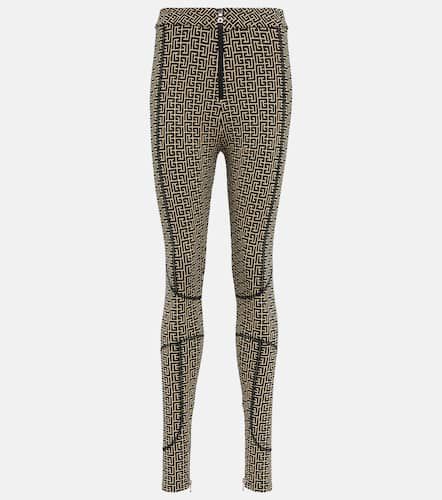 Leggings in maglia a monogrammi - Balmain - Modalova