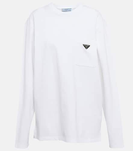 Camiseta en jersey de algodón con logo - Prada - Modalova