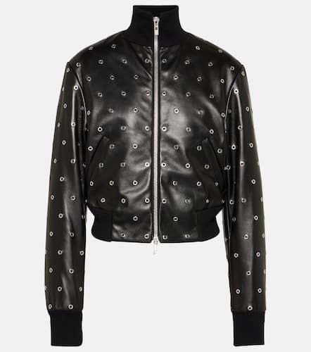 AlaÃ¯a Studded leather bomber jacket - Alaia - Modalova
