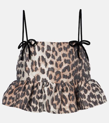 Ganni Peplum jacquard top - Ganni - Modalova