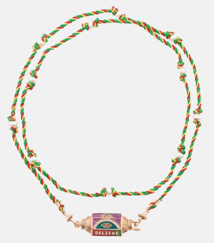 Believe 18kt rose locket necklace with diamonds and gemstones - Marie Lichtenberg - Modalova