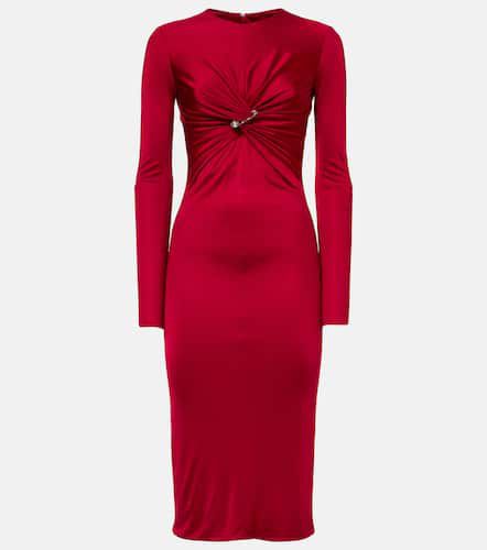 Safety Pin gathered jersey midi dress - Versace - Modalova