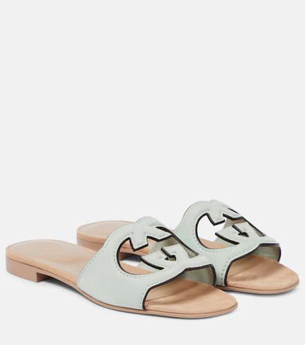 Interlocking G cutout suede slides - Gucci - Modalova