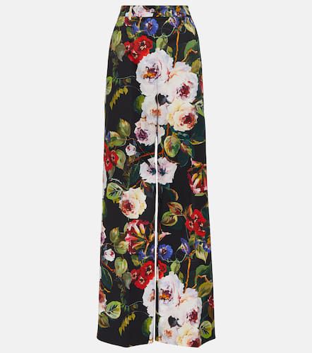 Floral cotton-blend wide-leg pants - Dolce&Gabbana - Modalova