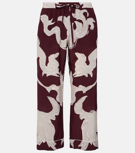 Printed silk crêpe de chine wide-leg pants - Valentino - Modalova