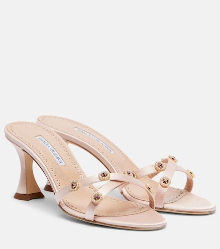 Pyrenea embellished satin mules - Manolo Blahnik - Modalova
