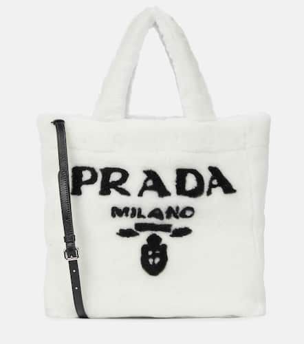 Prada Medium logo shearling tote - Prada - Modalova
