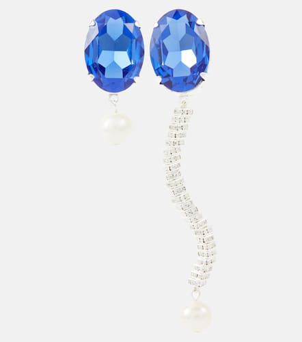 Asymmetric crystal and pearl drop earrings - Magda Butrym - Modalova