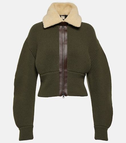 Cardigan in lana vergine con pelle - Tod's - Modalova