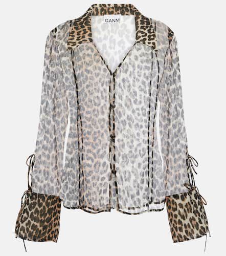 Ganni Leopard-print chiffon shirt - Ganni - Modalova