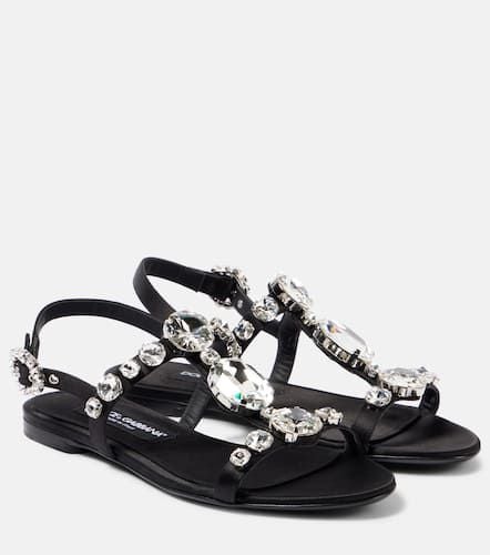 Sandalen Bianca aus Satin mit Kristallen - Dolce&Gabbana - Modalova