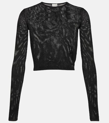 Saint Laurent Sheer cropped sweater - Saint Laurent - Modalova