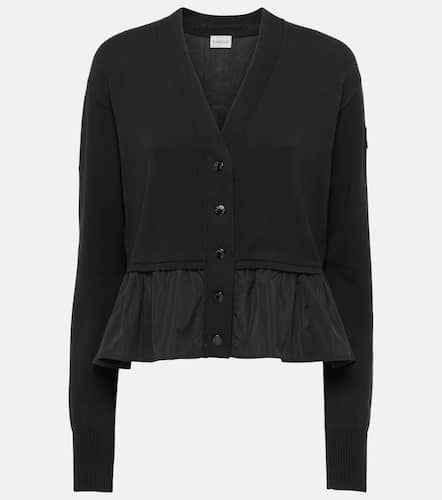 Peplum cotton-blend cardigan - Moncler - Modalova