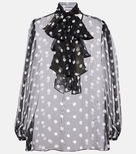 Blusa de chifón de seda con lunares y lazo - Dolce&Gabbana - Modalova