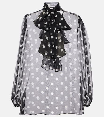 Polka-dot bow-detail silk chiffon blouse - Dolce&Gabbana - Modalova