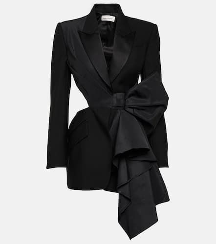 Bow-detail cutout wool tuxedo jacket - Alexander McQueen - Modalova
