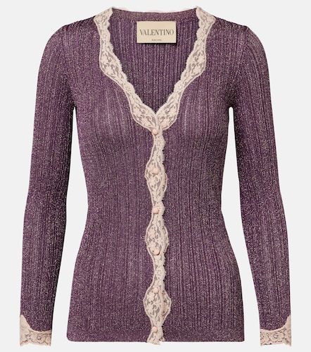 Cardigan con lamé e pizzo - Valentino - Modalova