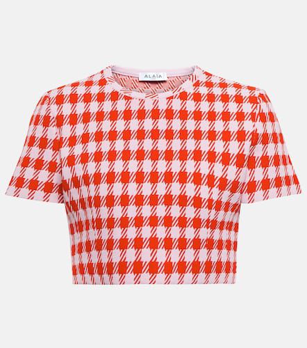 AlaÃ¯a Houndstooth cropped top - Alaia - Modalova