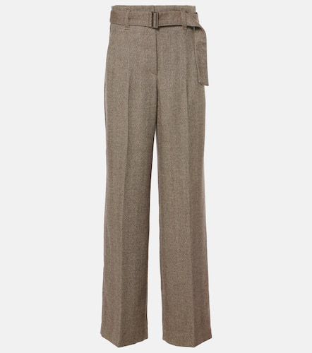 Herringbone wool-blend wide-leg pants - Brunello Cucinelli - Modalova