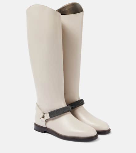 Monili leather knee-length boots - Brunello Cucinelli - Modalova