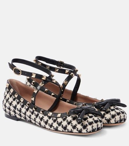 Rockstud boucle ballet flats - Valentino Garavani - Modalova