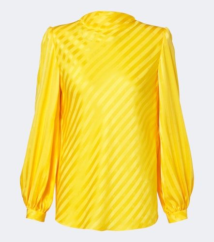 Blusa de seda en jacquard a rayas con VLogo - Valentino - Modalova
