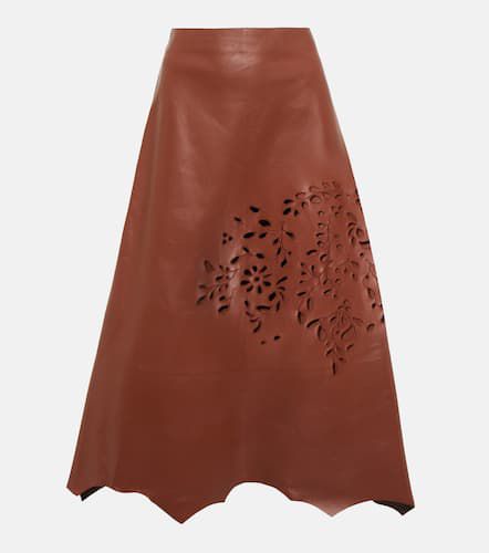 ChloÃ© Laser-cut leather midi skirt - Chloe - Modalova