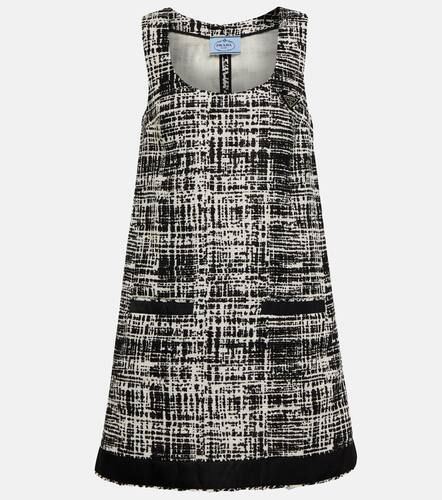 Cotton and linen tweed minidress - Prada - Modalova