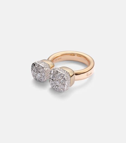 Anillo Nudo de oro rosa y blanco de 18 ct con diamantes - Pomellato - Modalova