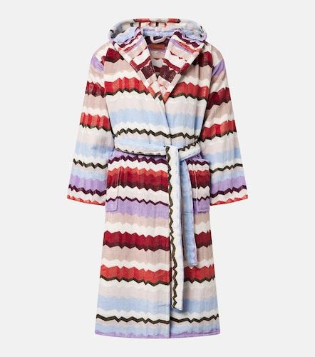 Bata Eva de rizo de algodón con capucha en zigzag - Missoni - Modalova
