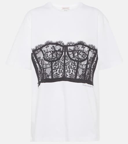 Camiseta de algodón con encaje - Alexander McQueen - Modalova