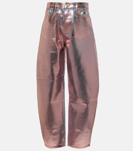 Ganni Metallic barrel-leg jeans - Ganni - Modalova